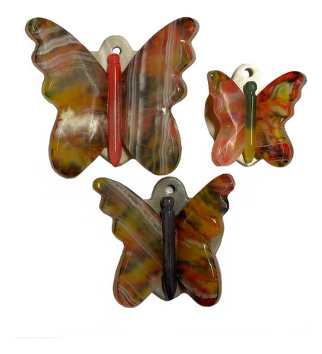 Figuras De Marmol Para Pared Mariposas Set De 3 Piezas 
