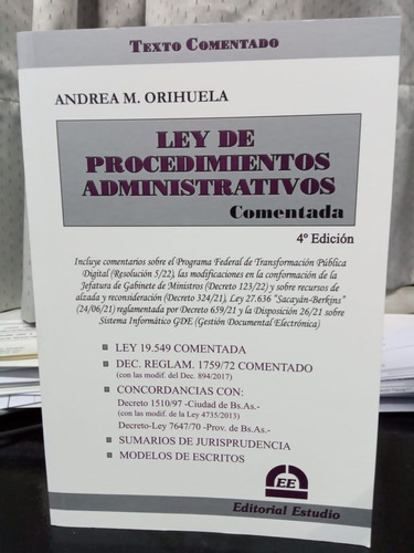 Ley De Procedimientos Administrativos Comentado Ultima Ed.