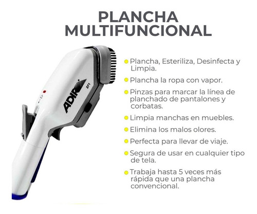 Imagen 2 de 6 de Plancha Multifuncional Limpiador Desinfectante Adir 371