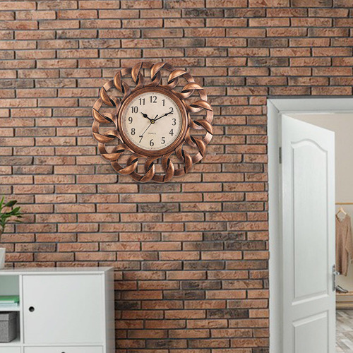 Reloj De Pared Retro Decorativo Fácil De Leer Bronce