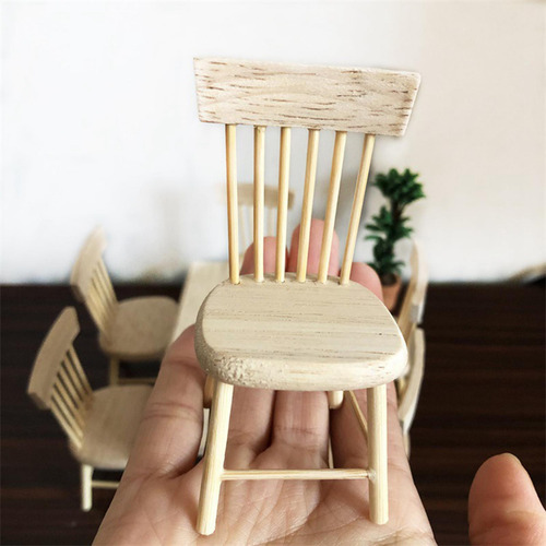 Diy 1/12 Escala Muñecas Casa Comedor Mesa Silla Conjunto