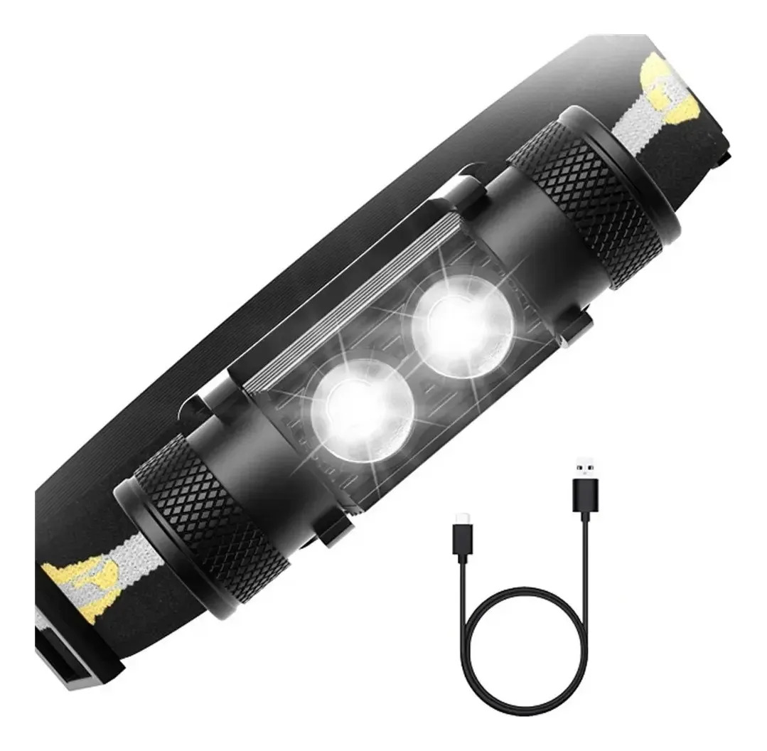 Linterna LED Sofirn H25s con doble cabezal, 2200 lúmenes, color blanco y negro