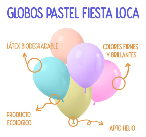 Globos Pastel Lisos Latex Cotillon Colores Pasteles X25 