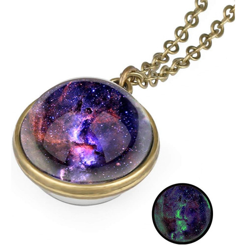 Unisex Luminous Starry Sky Fantasy Galaxy Colgante Collar En