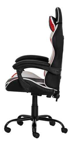 Imagem 3 de 6 de Cadeira Gamer Racer Ii Giratória Preta Com Branco E Vermelho