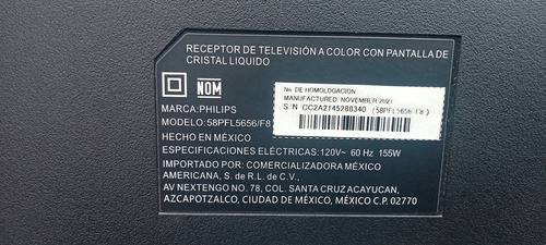 Tarjeta Fuente Philips 58pfl5656 F8 (Usado)