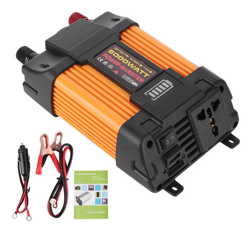 Convertidor De Corriente Para Automóvil, Doble Usb, Onda Sin