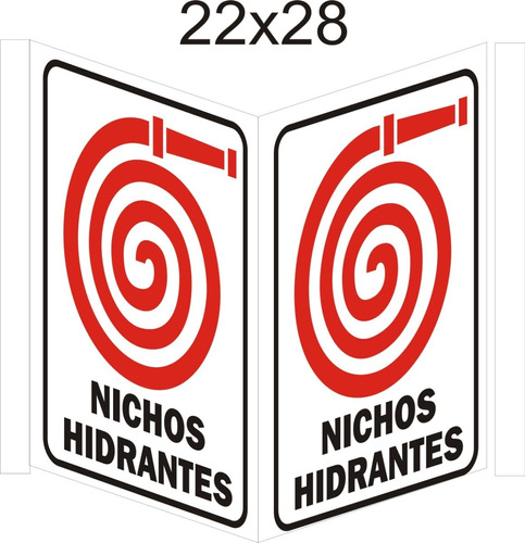 Cartel Nichos Hidrantes Carpa 22x28 Doble Faz Alto Impacto