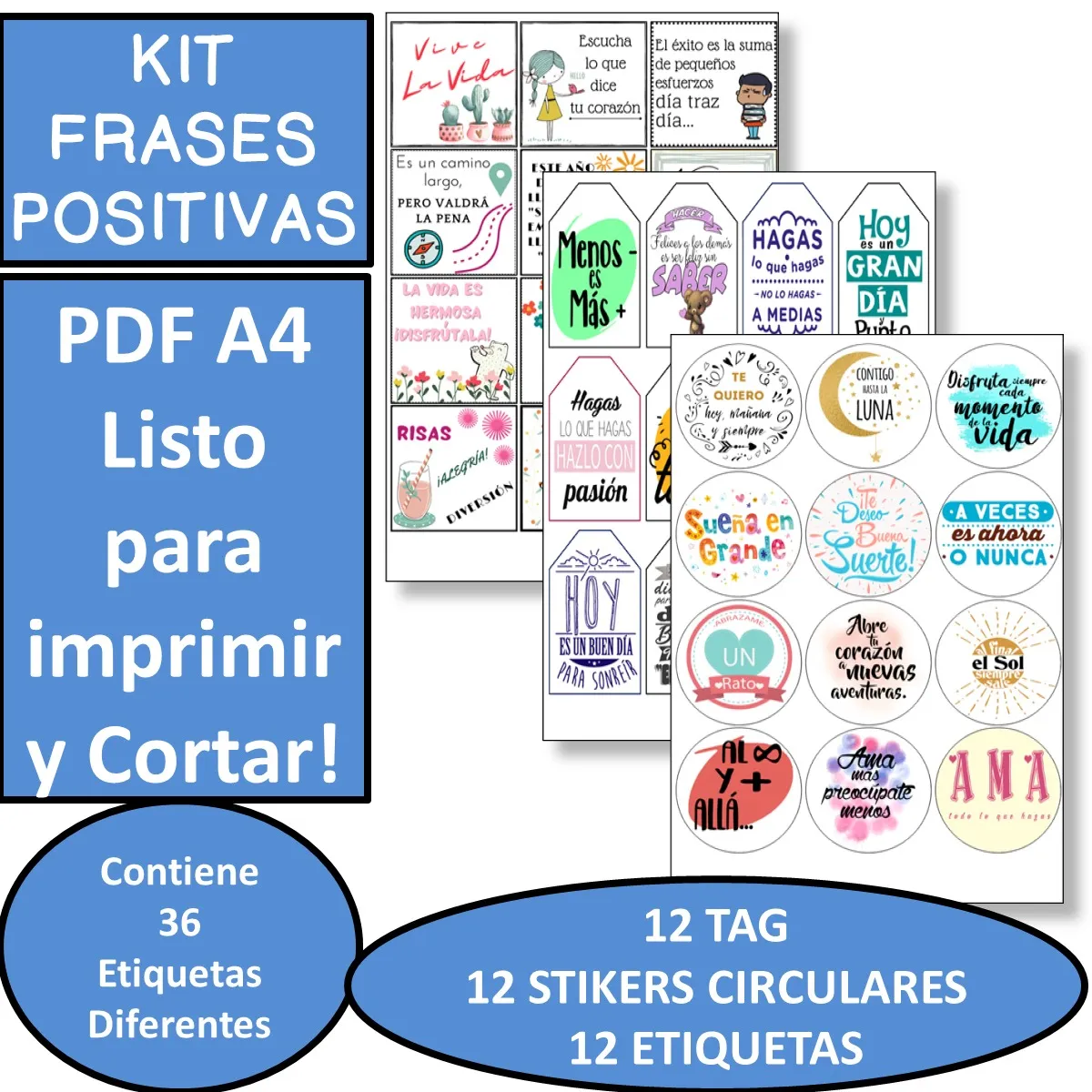 Kit Imprimible 01 "Frases Motivadoras"