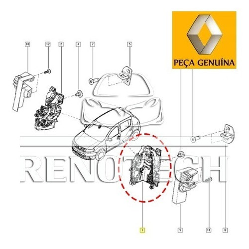 805031910r Fechadura Da Porta Dianteira Esquerda - Sandero