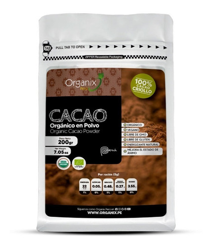 Cacao Orgánico En Polvo 200g
