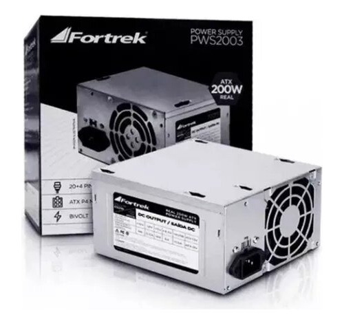 Fonte Atx 200w Real Fortrek Pws-2003 P/gabinete Reembalado