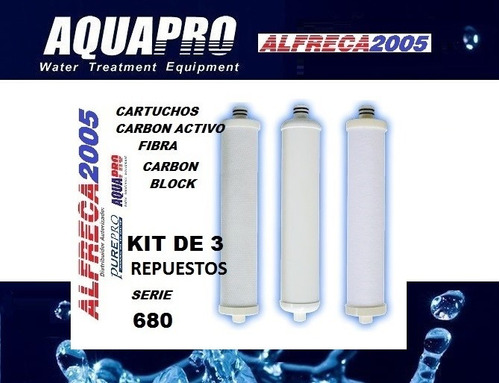 Cartuchos Serie 680  Kit De 3 Repuestos Osmosis Filtros Agua