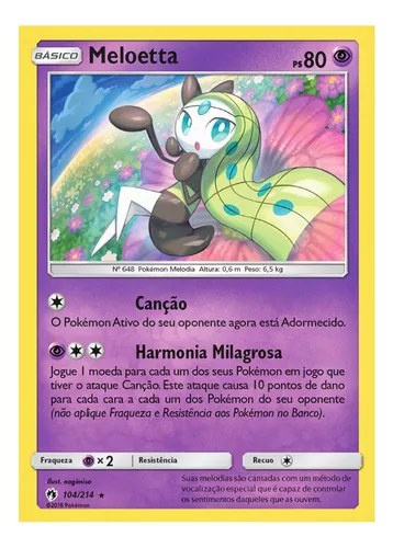 Carta Pokémon Mítico Meloetta Trovões Perdidos