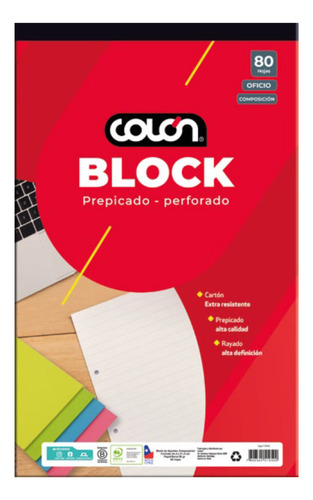 Block Prepicado Oficio Composicion Colon 80 Hojas
