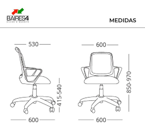 Imagen 9 de 9 de Silla De Oficina Fresa Homeoffice