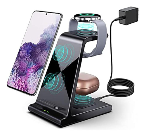 Aukvite Wireless Charger Samsung, 3 En 1 Estación De Carga I