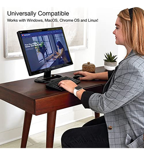 Verbatim Wireless Keyboard And Mouse Combo Compact Silent 2.