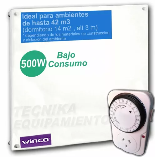 Estufa Electrica Panel Calefactor 500w De Pared Bajo Consumo