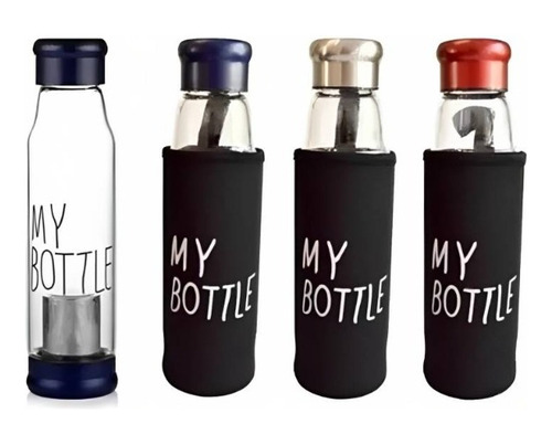 Botella Con Infusor 420ml - Tapa Color Rojo