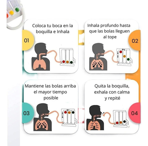 Triflo Espirometro Respiratorio Ejercitador Pulmonar 3 Balon