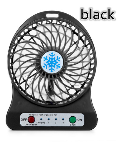 Ventilador Portátil Recargable Con Luz Led L, Mini Escritori