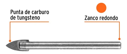 Brocas Para Vidrio Y Azulejo Largo 2 Diámetro 1/4 Truper
