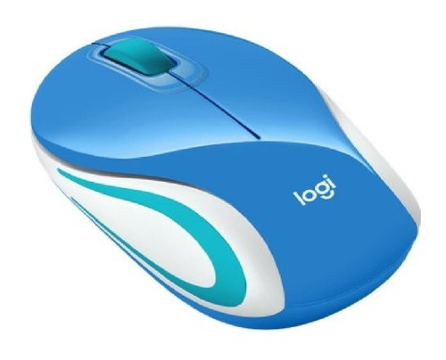 Mouse Logitech Receptor Usb Inalambrico Mini M187 Azul 