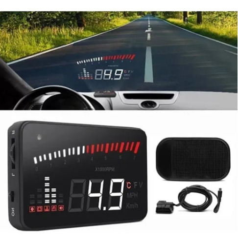 Projetor Painel Velocimetro Digital Obd2 Tech One Parabrisa