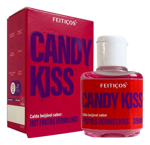  Gel Corporal Intimo Beijável Candy Kiss Hot Frutas Vermelhas