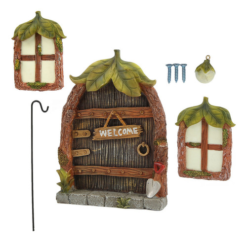 Set De Puerta Y Ventana En Miniatura Para Exteriores Con Dis