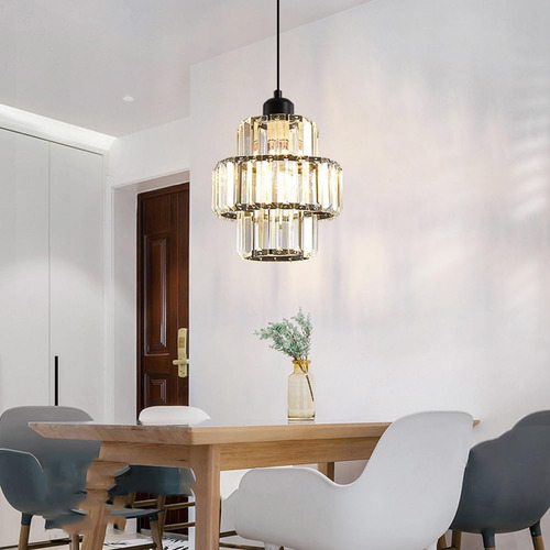 JUDENG Lámpara De Techo Lámpara Colgante Moderna Cristal Decorativa Lámpara De Techo De Cristal De Un Solo Cabezal,negro,moderna Luz Lamparas Colgantes Lamparas Decorativas Lamparas Para Sala