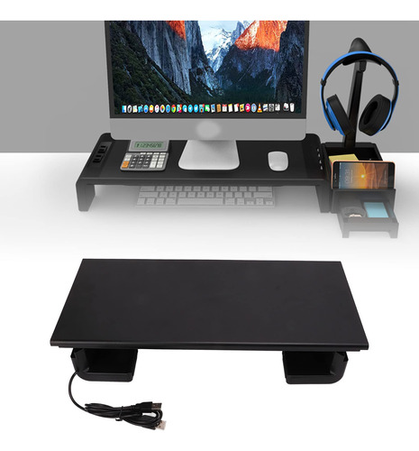 Organizador Escritorio Para Monitor Usb Soporte Elevador Pc