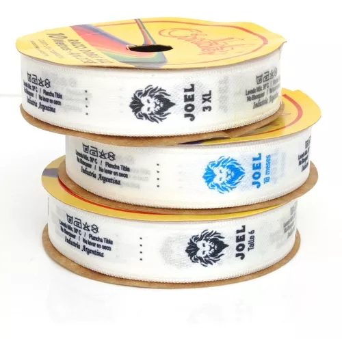 Rollo de 55 etiquetas personalizadas en rollo de tela para creaciones DIY -  Perles & Co