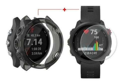 Imagem 3 de 6 de Case Capa Proteção Garmin Forerunner 645 + Película Vidro 9h