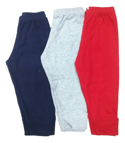 3 Pack Pants Ligeros De Algodón Color Fuertes Niños 7-9 Años