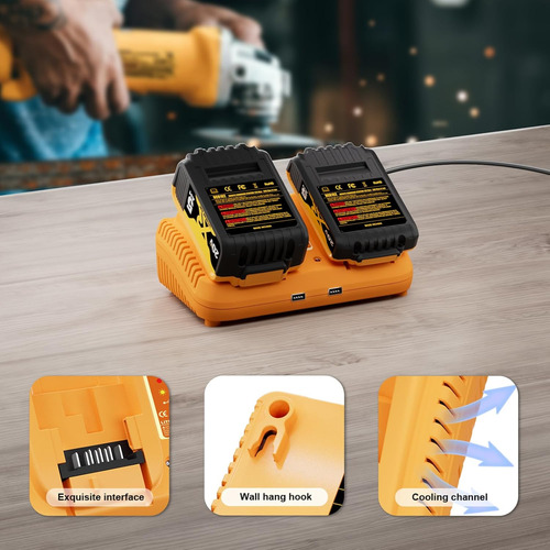 Cargador Dual Reemplazo P/ Baterías Dewalt Dcb102 De 12v/20v
