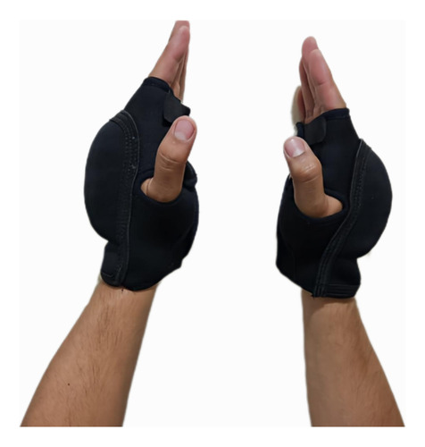 Guantes Con Peso Polainas Para Mano 1par De 1kg Negro Neopreno Unitalla