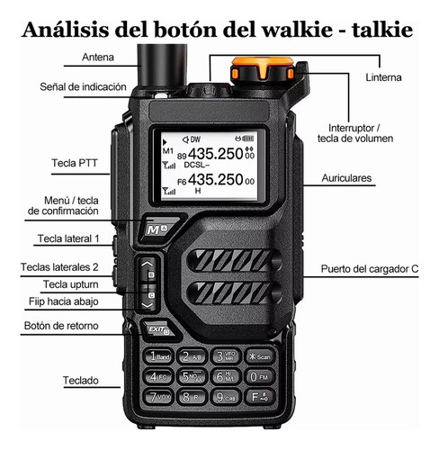 1 Walkie Talkie Radio Uvk5 Manos Libres 200 Canales