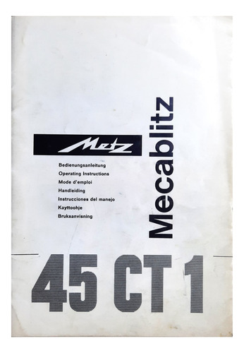 Manual De Usuario Fotómetro Metz : Mecablitz 45 Ct1