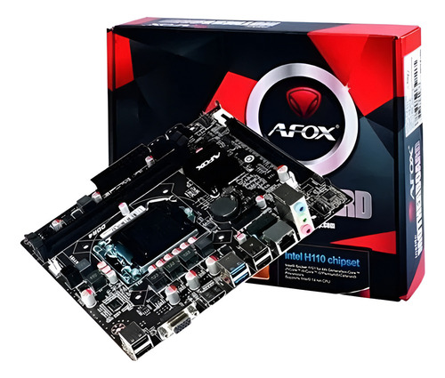 Placa Mae Intel 1151p Itx Afmi-h110 Hdmi-vga Ddr4 Afox