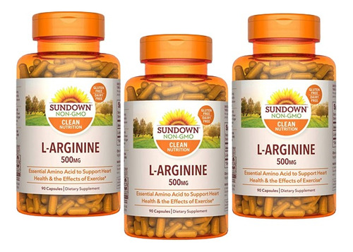 L Arginina 500mg Estimula Crecimiento & Musculos 03 Frascos