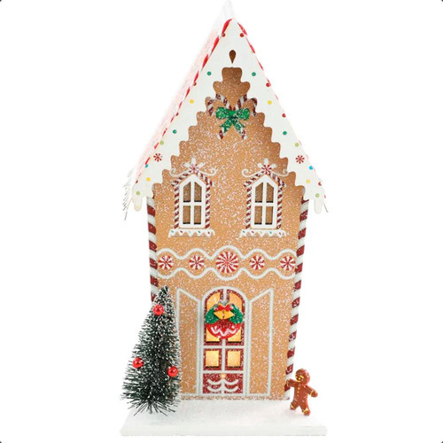 Casinha Gengibre De Luxo 22cm Led Mini Árvore Natal Biscoito