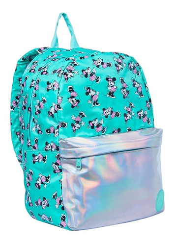 Mochila Minnie Mouse Aqua Mooving Verde Tornasol Disney Color Agua