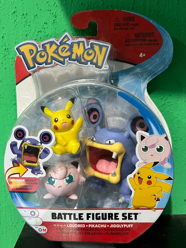 Pokemon Pikachu Loudred Jigglypuff Battle Figure Pack Nuevo (Usado)