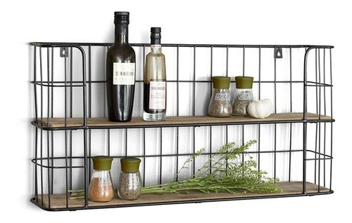Repisa Estante Flotante Para Pared En Madera Y Metal Vintage