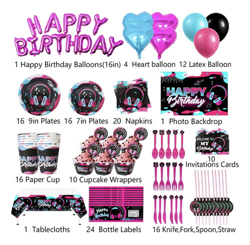 Suministros Para Fiestas De Cumpleaños, Temática De Tik Tok