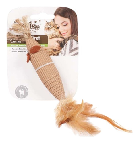 Pawise Nature First Ratón Con Plumas Juguete Para Gatos