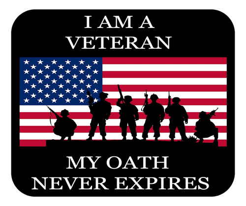 Alfombrilla De Mouse Patriotic Veteran Oath Usa Flag Mat Mat