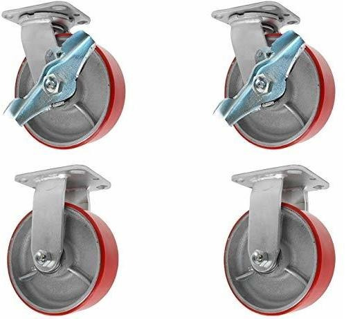 6  X 2  Heavy Duty Caster Set Rueda Acero 1.200 libra Tamaño